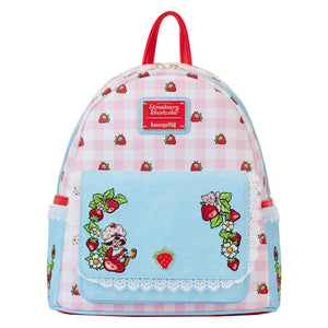 Loungefly Strawberry Shortcake Denim Pocket Mini Backpack
