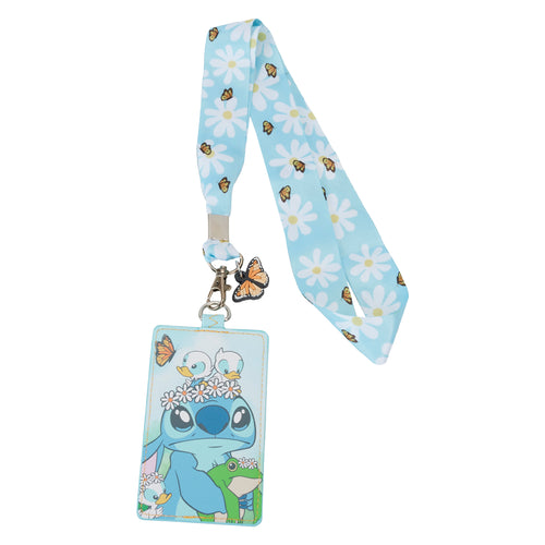 Loungefly Lilo and Stitch Springtime Stitch Lanyard with Card Holder
