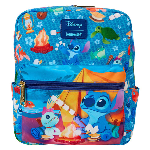 Preorder Loungefly Stitch Camping Cuties AOP Nylon Mini Backpack