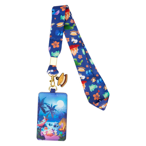 Preorder Loungefly Lilo and Stitch Camping Cuties Lanyard with Card Holder