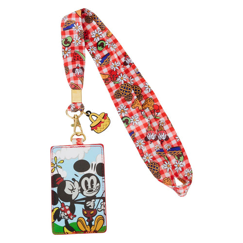 Preorder Loungefly Mickey and Friends Picnic Lanyard with Card Holder