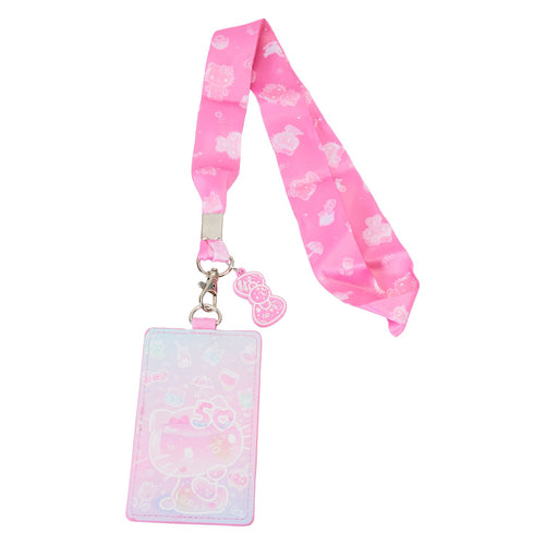 Preorder Loungefly Sanrio Hello Kitty 50th Anniversary Clear and Cute Lanyard with Card Holder