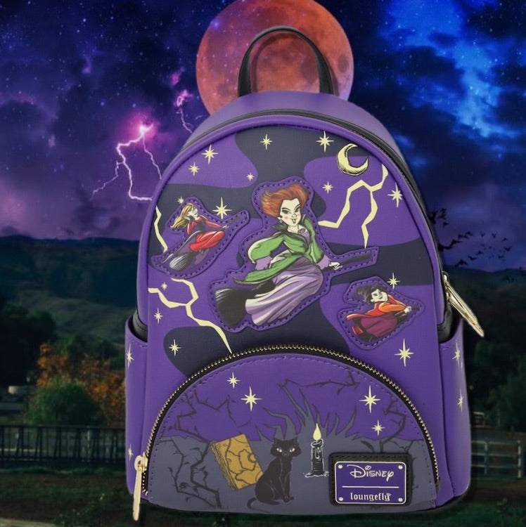 Loungefly shops Hocus Pocus purple backpack- Tonight We Fly