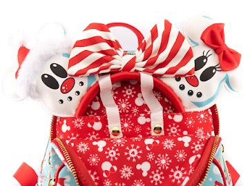 LOUNGEFLY - DISNEY MICKEY AND MINNIE online SNOWMAN AOP MINI BACKPACK HEADBAND SET