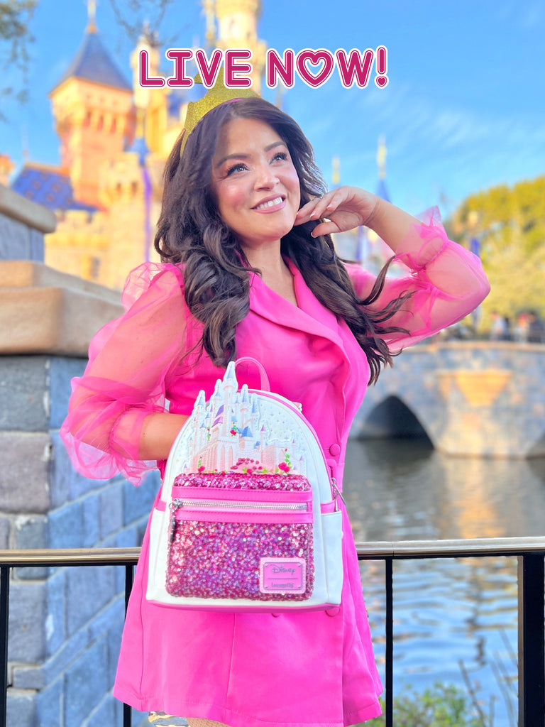 Loungefly Disney Sleeping Beauty Castle Backpack Pink Black