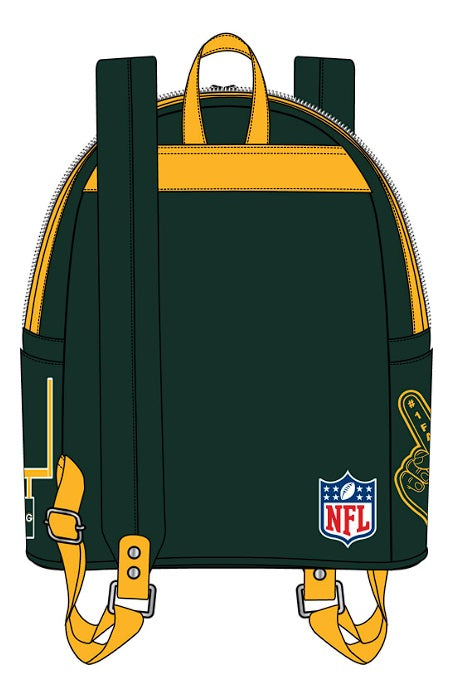 【Lounge Fly】NFL Green Bay Packers Patches Mini Backpack Loungefly NFL Green Bay Packers Patches Mini Backpack