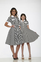 Black White Stripe Kids Dress