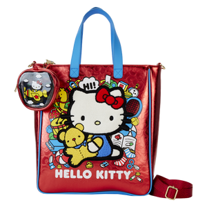 Preorder Loungefly Hello Kitty 50th Anniversary Metallic Tote Bag with Coin Bag