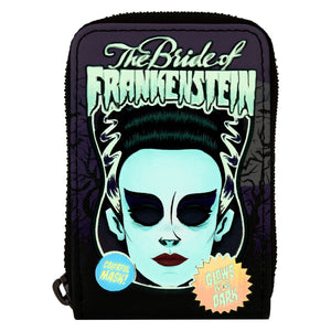 Monsters Bride of Frankenstein Neon Mask Accordion Wallet