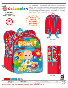 Cocomelon Playtime 12-Inch Backpack