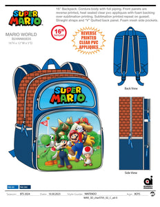 Super Mario 16-Inch Backpack
