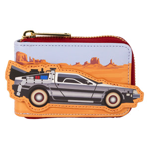 Loungefly Universal Back To The Future 40th Anniversary Delorean Accordion Wallet