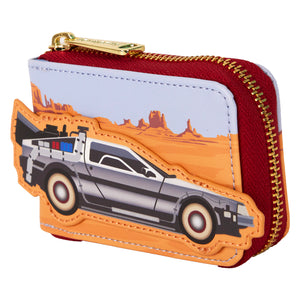 Loungefly Universal Back To The Future 40th Anniversary Delorean Accordion Wallet