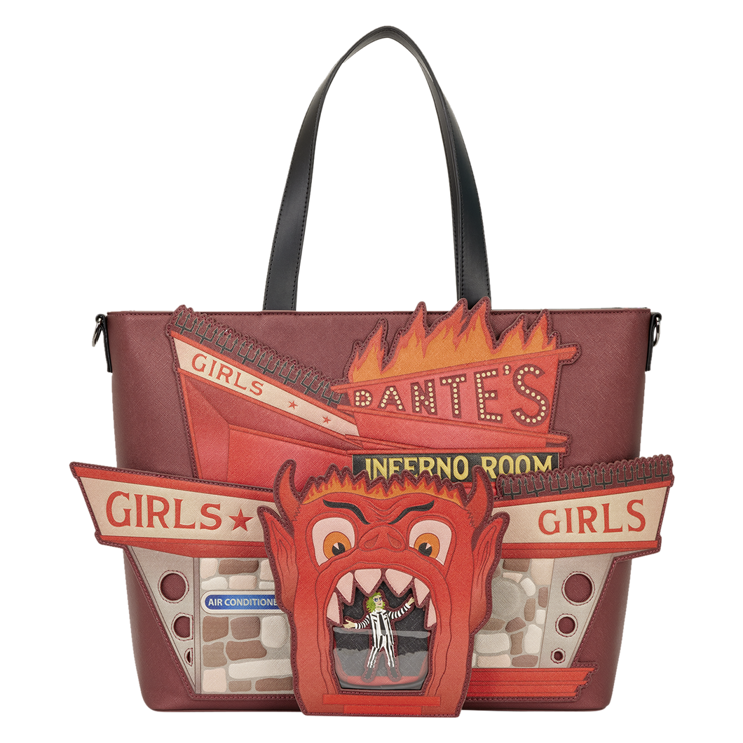 Beetlejuice Dante's Inferno Room Tote Crossbody Bag with Coin Bag