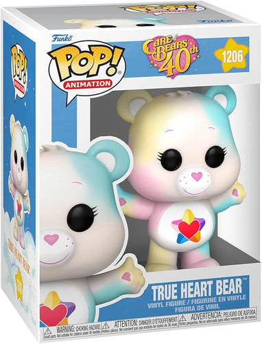 Funko Pop! Care Bears 40th Anniversary- True Heart Bear #1206 (Pop Protector Included)