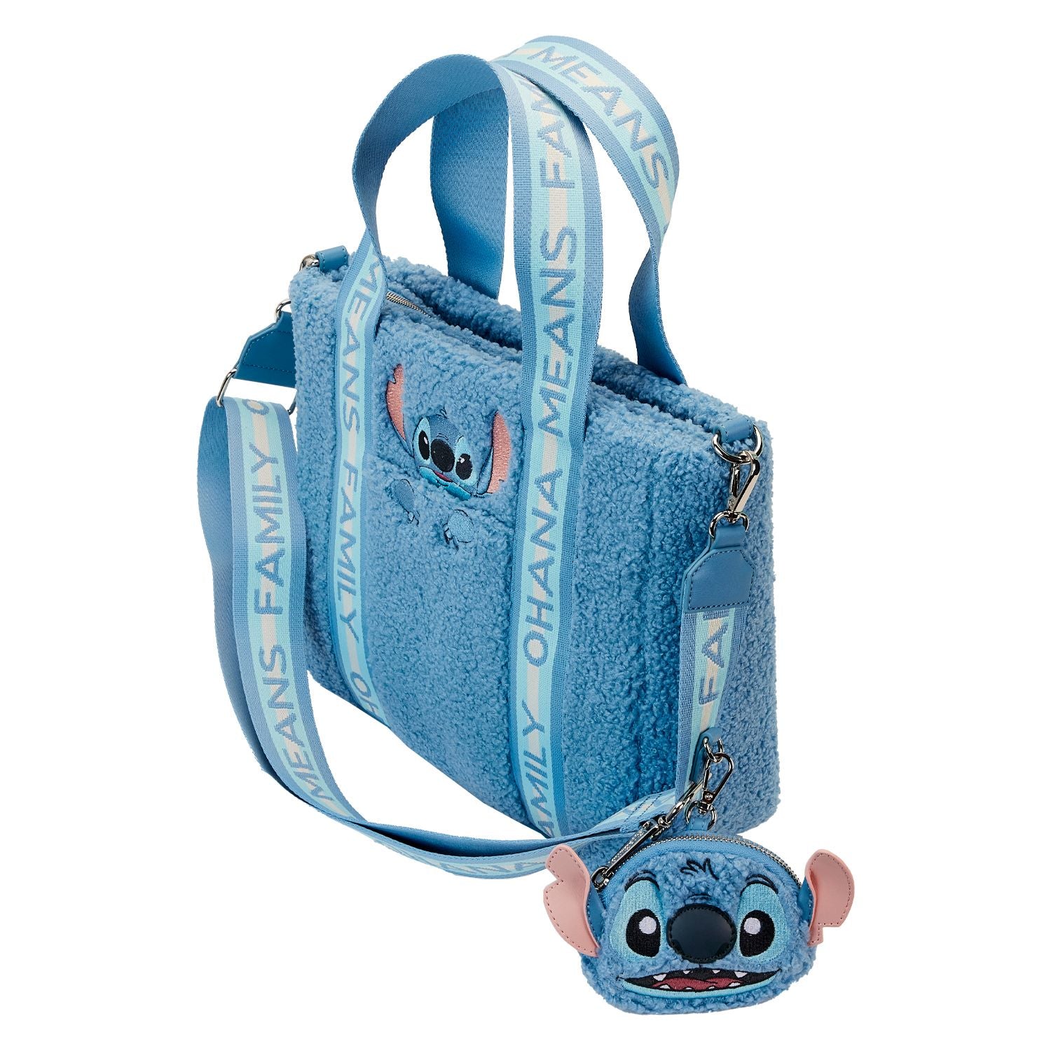 Loungefly Disney Stitch Plush Tote Bag with Coin Bag