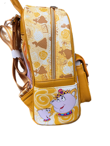 Princess Belle 11" Vegan Leather Mini Backpack with Dustbag