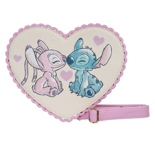 Lilo & Stitch Angel and Stitch Heart Kiss Crossbody Purse