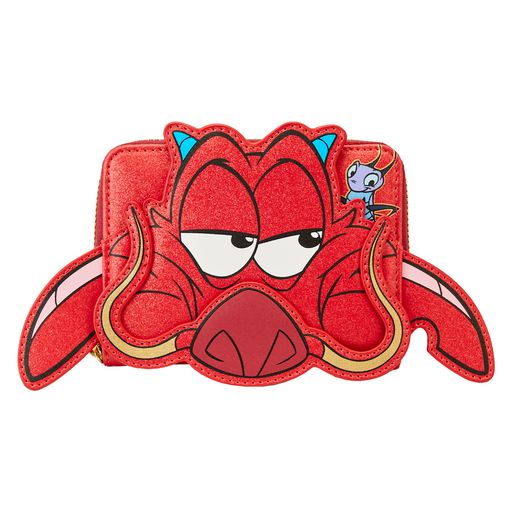 Loungefly Disney Mulan 25th Anniversary Mushu Glitter Cosplay Ziparound Wallet