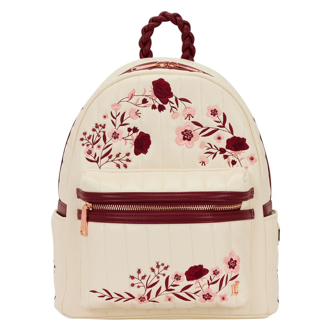 Loungefly Cream & Red Floral Mini Backpack