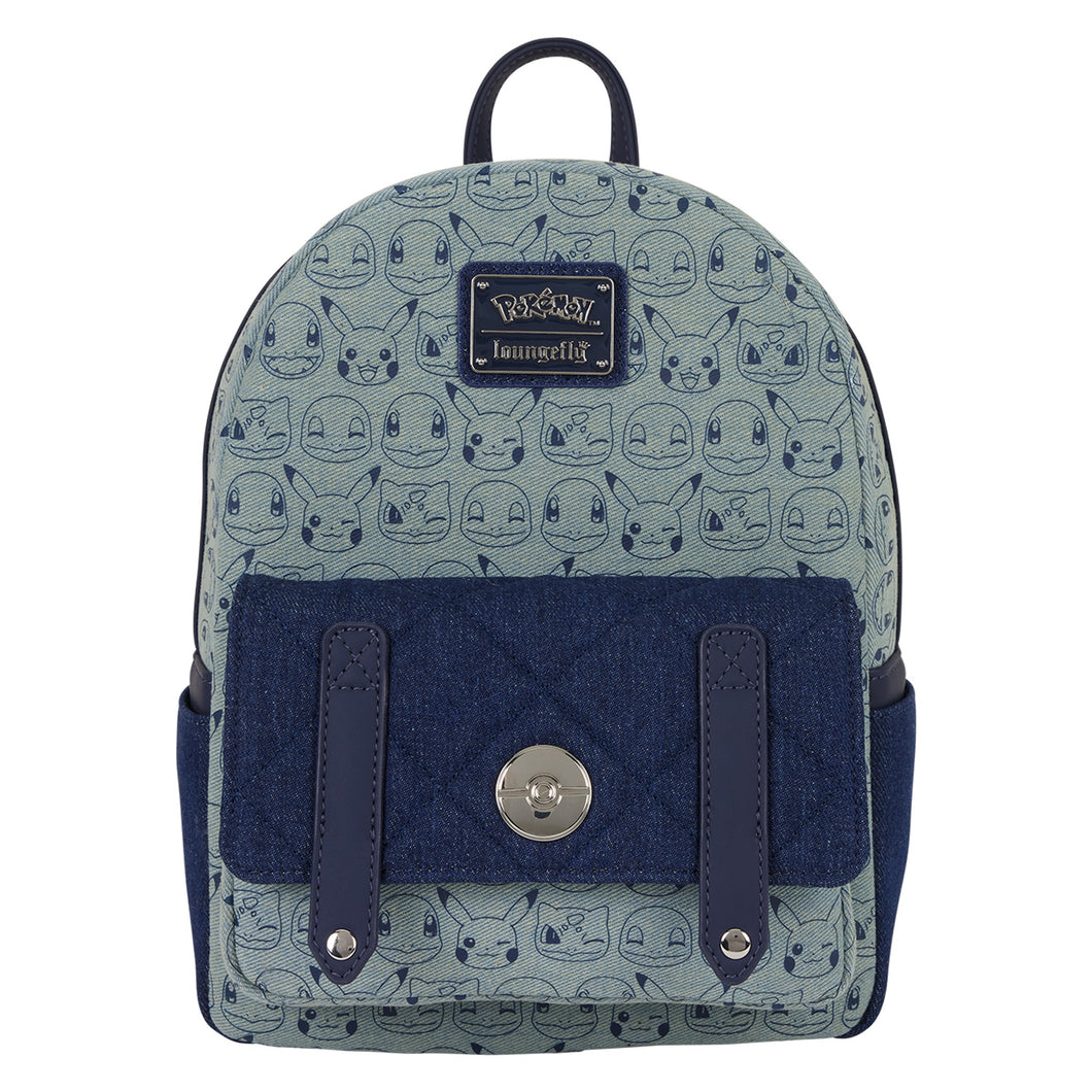 Loungefly Pokemon Faux Denim Mini Backpack