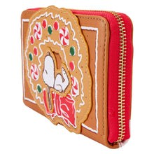Loungefly Peanuts Snoopy Gingerbread Wreath Ziparound Wallet
