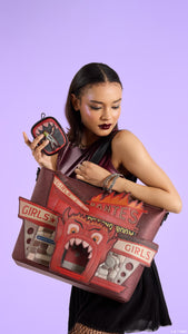 Beetlejuice Dante's Inferno Room Tote Crossbody Bag with Coin Bag