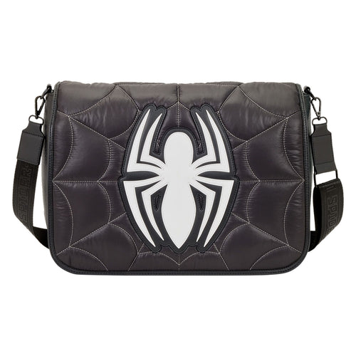 Spider-Man Black & White Suit Quilted Messenger Crossbody Bag