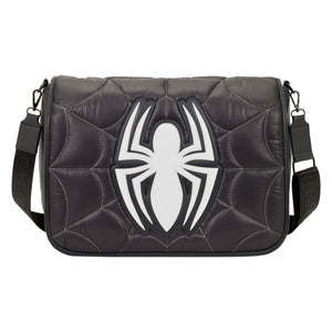 Spider-Man Black & White Suit Quilted Messenger Crossbody Bag