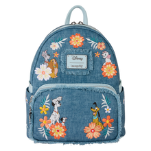 Loungefly Disney Dogs And Cats Faux Denim Fringe Mini Backpack