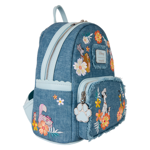 Loungefly Disney Dogs And Cats Faux Denim Fringe Mini Backpack