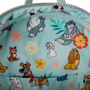 Loungefly Disney Dogs And Cats Faux Denim Fringe Mini Backpack