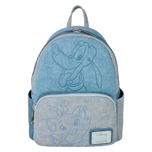 Loungefly Disney Dogs And Cats Faux Denim Mini Backpack