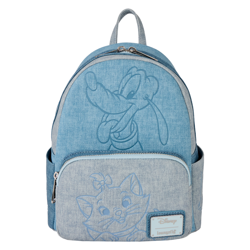 Loungefly Disney Dogs And Cats Faux Denim Mini Backpack