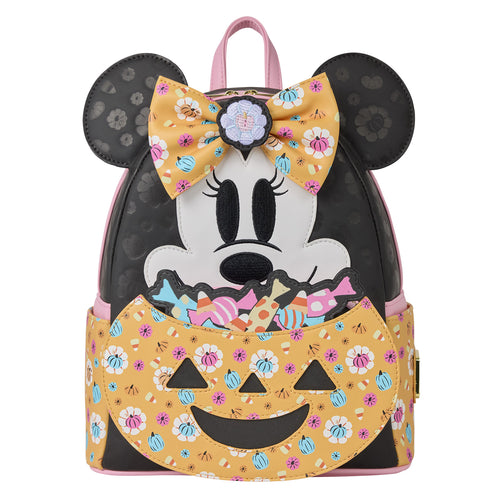Minnie Mouse Cosplay Floral Pumpkin Glow Candy Corn-Scented Mini Backpack