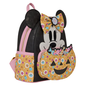 Minnie Mouse Cosplay Floral Pumpkin Glow Candy Corn-Scented Mini Backpack