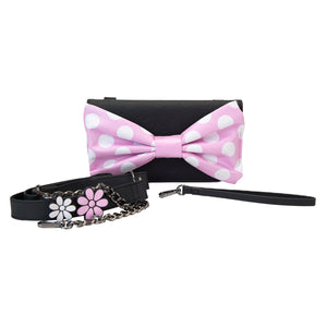 Loungefly Disney Floral Rock The Dots Clutch Crossbody Bag