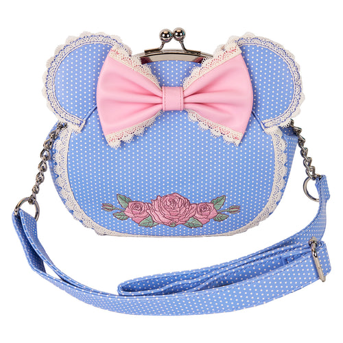 Loungefly Minnie Floral And Lace Kisslock Crossbody Bag