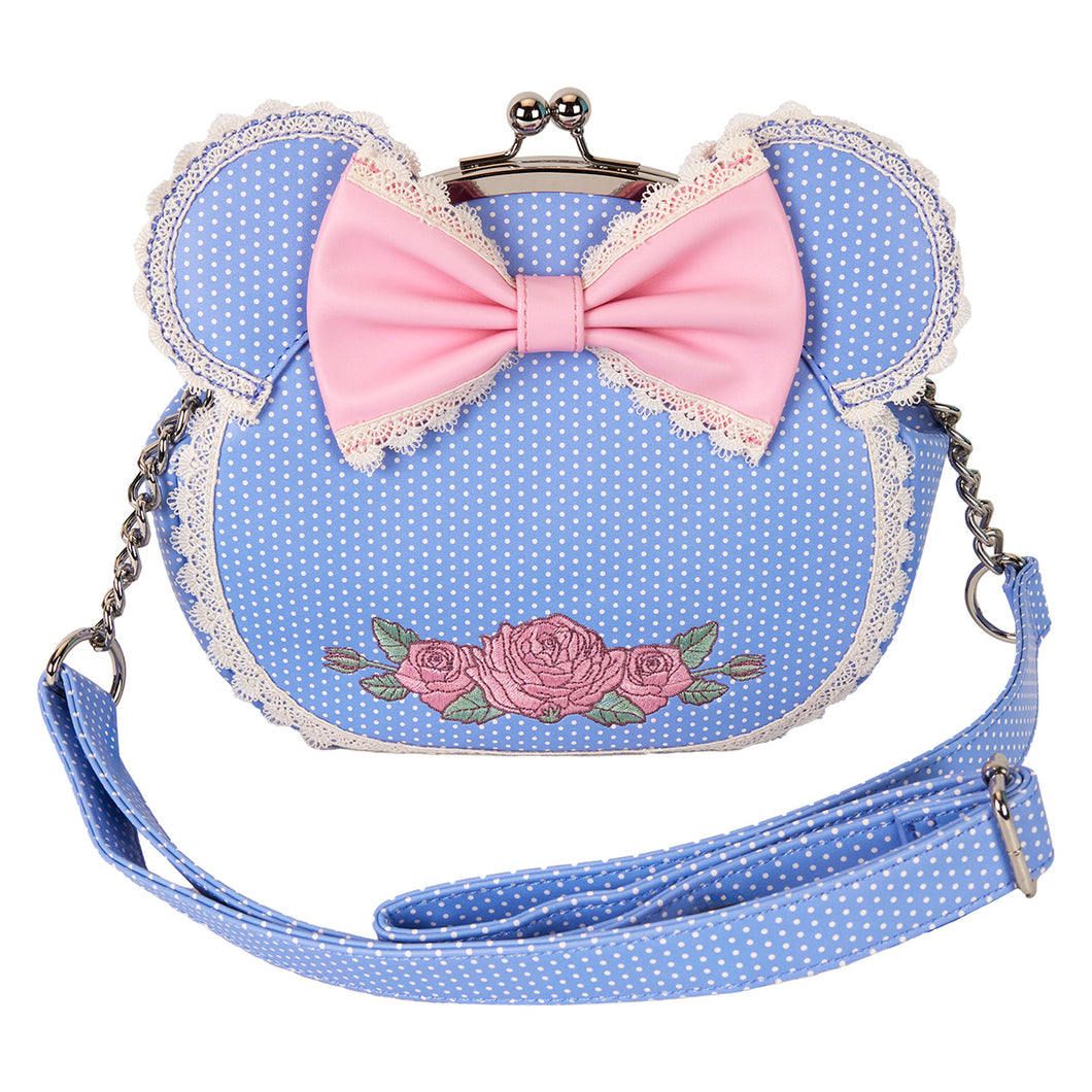 Loungefly Minnie Floral And Lace Kisslock Crossbody Bag