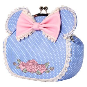 Loungefly Minnie Floral And Lace Kisslock Crossbody Bag