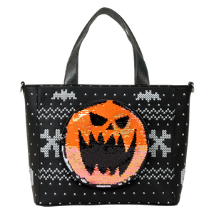 The Nightmare Before Christmas Jack Skellington Reversible Sequins Tote Crossbody Bag with Coin Bag