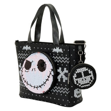 The Nightmare Before Christmas Jack Skellington Reversible Sequins Tote Crossbody Bag with Coin Bag