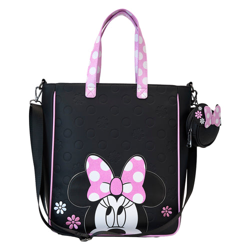 Loungefly Disney Minnie Floral Rock The Dots Tote Bag With Coin Bag