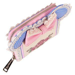 Loungefly Minnie Floral And Lace Ears Zip Around Wallet