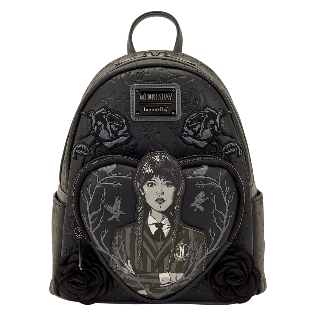 Wednesday Black Roses Mini Backpack
