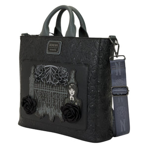 Wednesday Black Roses Convertible Backpack & Tote Crossbody Bag