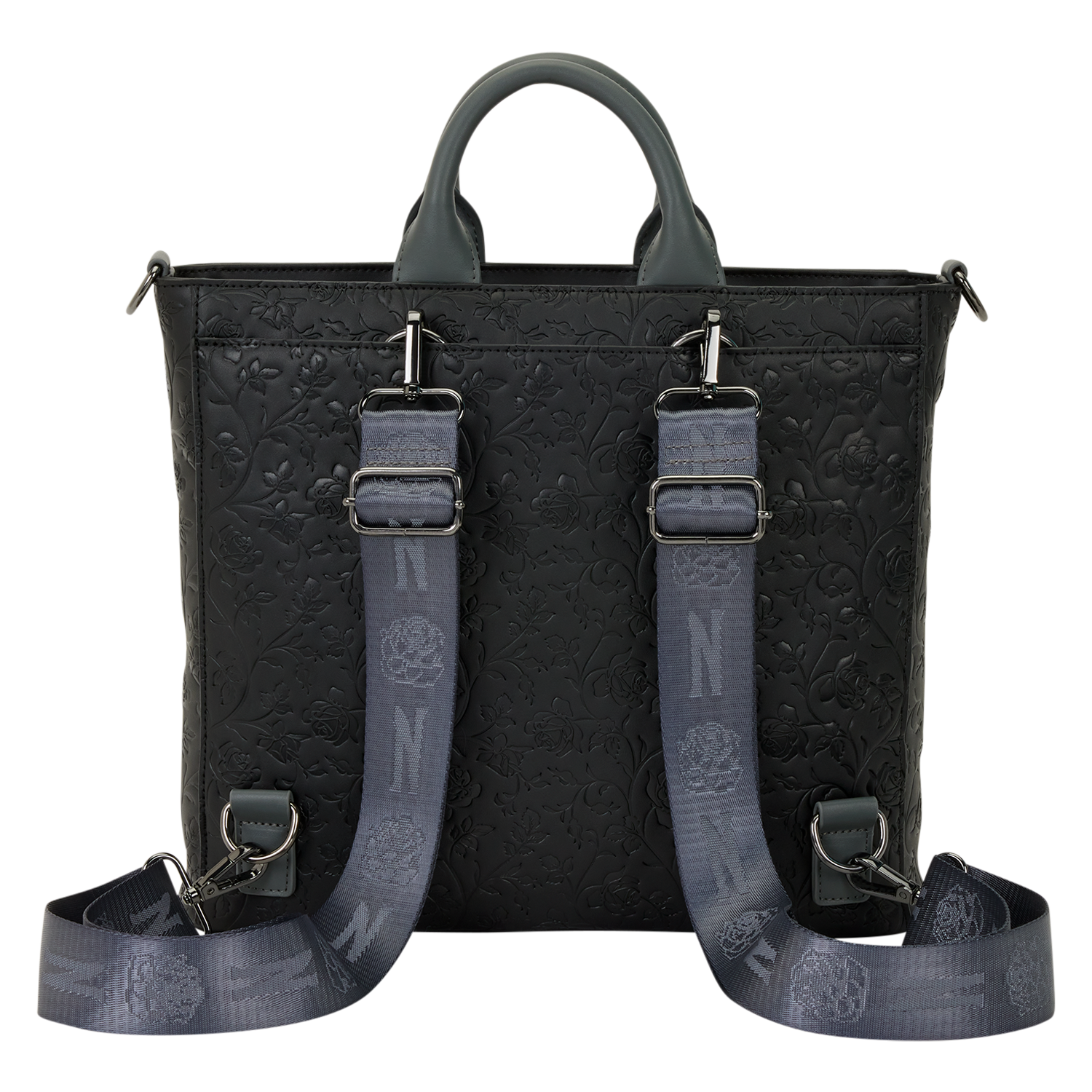 black leather backpack with roses Wednesday Black Roses Convertible Backpack & Tote Crossbody Bag – Shop Toyz N Fun