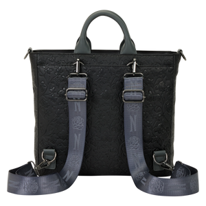 Wednesday Black Roses Convertible Backpack & Tote Crossbody Bag