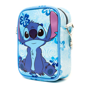Buckle-Down: Disney Lilo And Stitch Blue Floral Crossbody Wallet Combo