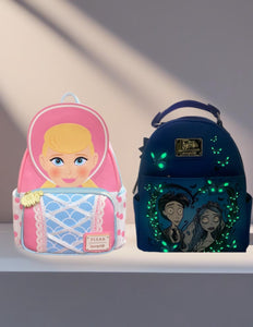 Loungefly Corpse Bride Glow in the Dark & BoPeep Mini Backpack Exclusive Bundle